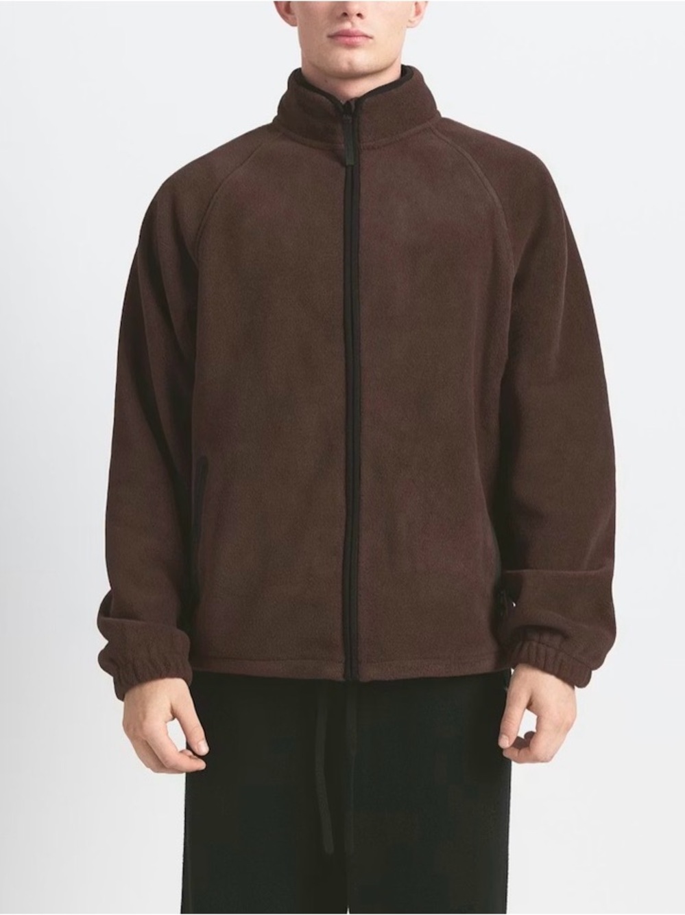 SKIMS Arctic Fleece Zip Up Jacket Brown Espresso Neutral Cozy Polartec Men Large